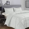 Ramesses 3 Piece Damask Stripe Comforter Set Silver King