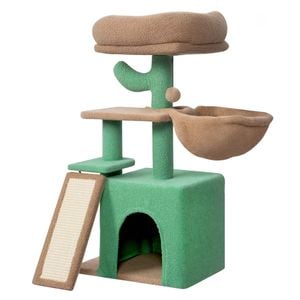 PaWz Cactus Cat Tree with Scratching Pad and Hammock