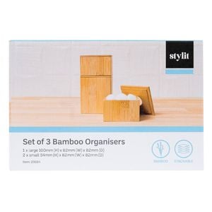 Stylit Set Of 3 Bamboo Organisers