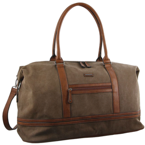 Pierre Cardin Canvas Overnight  Business Travel Luggage Weekend Duffle Unisex Brown