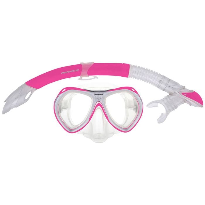 2pc Mirage Crystal Snorkelling/Swimming Mask & Snorkels Set Pink