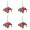 4PK Urban Renee Treml Echidnas Hanging Decoration 10cm Brown Assorted
