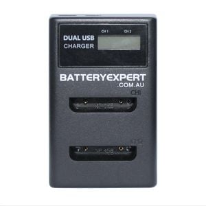 External USB Dual Charger for Fujifilm NP-45 NP-45A NP-45S FinePix Z33WP Camera Battery