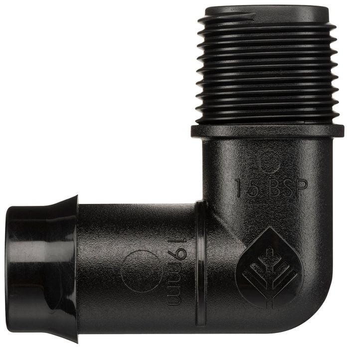 Pope 19 x 15mm Single BSP Male Poly Threaded Elbow