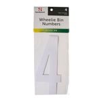 Sandleford 175mm White Self Adhesive Wheelie Bin Number 4