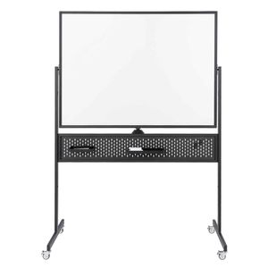 Costway 120x90cm Rolling Whiteboard Pegboard Adjustable Double Sided