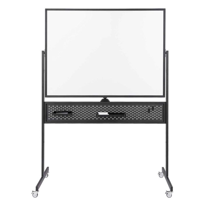 Costway 120x90cm Rolling Whiteboard Pegboard Adjustable Double Sided