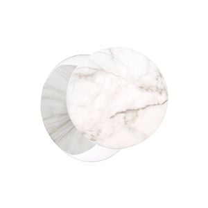 Lexi Lighting Odessa Marble Opal Glass Led Wall Light With Chrome Base - White/large