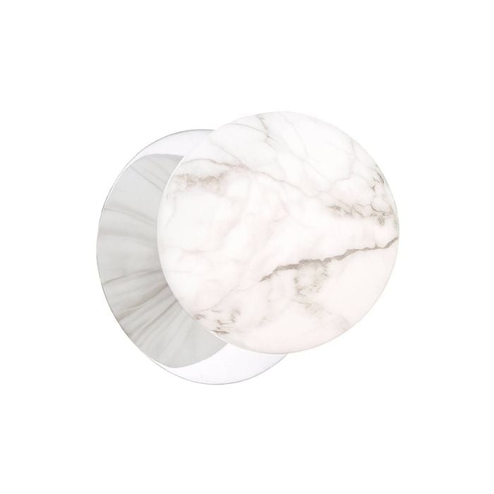 Lexi Lighting Odessa Marble Opal Glass Led Wall Light With Chrome Base - White/large