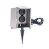 Click Silver 2 Outlet Garden Socket Tower