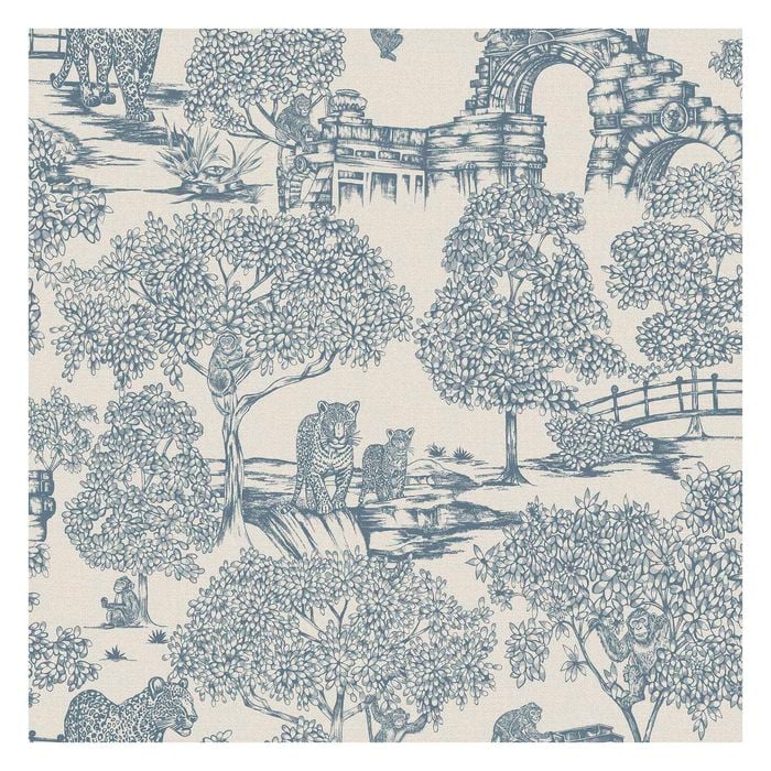 Samar Light Blue Animal/Trees Wallpaper 10.05m x 53cm