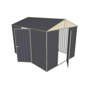Build-a-Shed 2.3 x 3.0 x 2.3m Front Gable Dual Single Hinged Door Shed - Grey