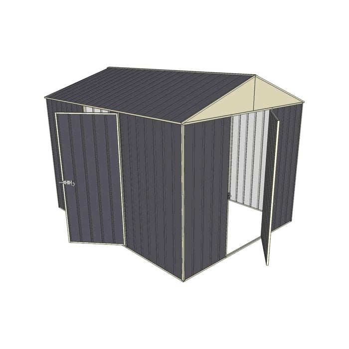 Build-a-Shed 2.3 x 3.0 x 2.3m Front Gable Dual Single Hinged Door Shed - Grey