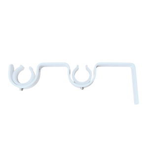 Pillar 16/25mm White Double Universal Curtain Rod Bracket