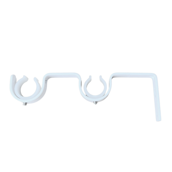 Pillar 16/25mm White Double Universal Curtain Rod Bracket