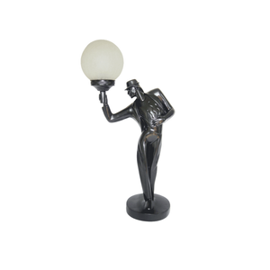 G&g Dancer Art Deco Table Lamp Black
