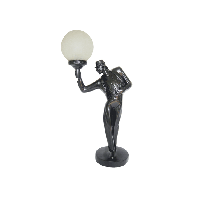 G&g Dancer Art Deco Table Lamp Black