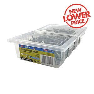 Zenith 8 - 10 x 40mm Galvanised Square Drive Countersunk Ribbed Head Timber Screws - 500 Pack