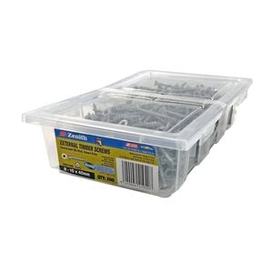 Zenith 8 - 10 x 40mm Galvanised Square Drive Countersunk Ribbed Head Timber Screws - 500 Pack