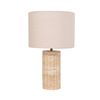 Cla Lighting Sagitta Oblong Table Lamp Beige Travertine Base Cream Fabric Shade Small