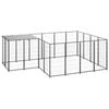 vidaXL Dog Kennel Black 6.05 m² Steel