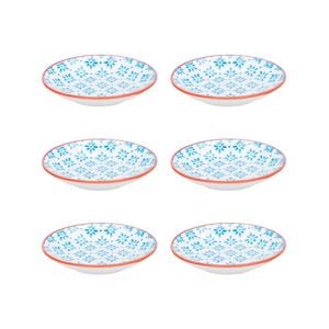 Nicola Spring Patterned Dipping Dishes - Small Bowls for Rice, Soy Sauce & Olive Oil, 10cm - Set of 6