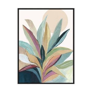 Artey | Sunny Bright Leaves I - Framed Canvas - Black Frame - 120 x 160cm