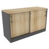 Xavier 2-door Credenza Sideboard Storage Cabinet 120cm - Oak & Ironstone