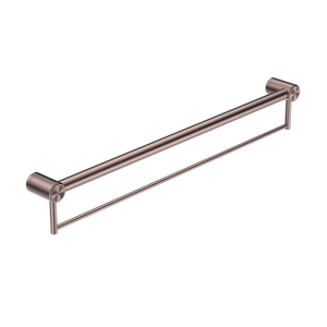 Nero Mecca Care 32mm x 900mm Brushed Bronze Grab Rail With Towel Holder