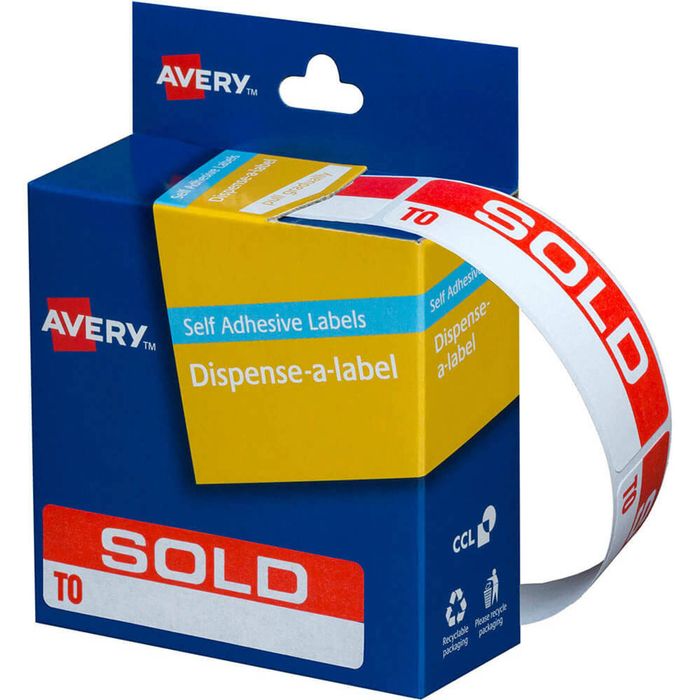 Avery Self-Adhesive Labels 125pcs (19x64mm) (Sold to)