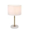 Telbix Placin Vintage Table Desk Lamp Light Fabric Metal Marble Antique Gold Ivory White Marble