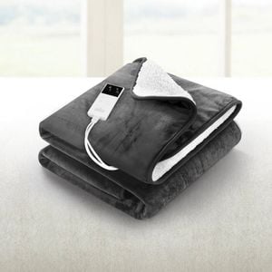 Giselle Electric Throw Rug Heated Blanket Double Sided Grey
