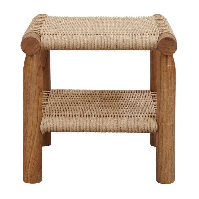Kelly Handwoven Rattan Lamp Table (Almond)