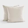 Dreamaker 300TC Cotton Percale Euro Pillowcase Oat Twin Pack