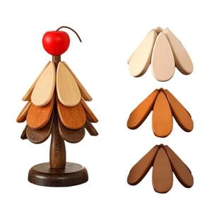 Catzon Wooden Tree Trivet Set Hot Dish Protector-Apple3