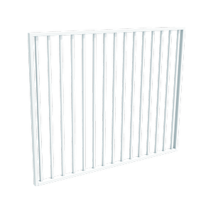 ProtectorAl 1201 - 1500 x 1200mm Pearl White Aluminium Garden Gate Flat Top Square Picket