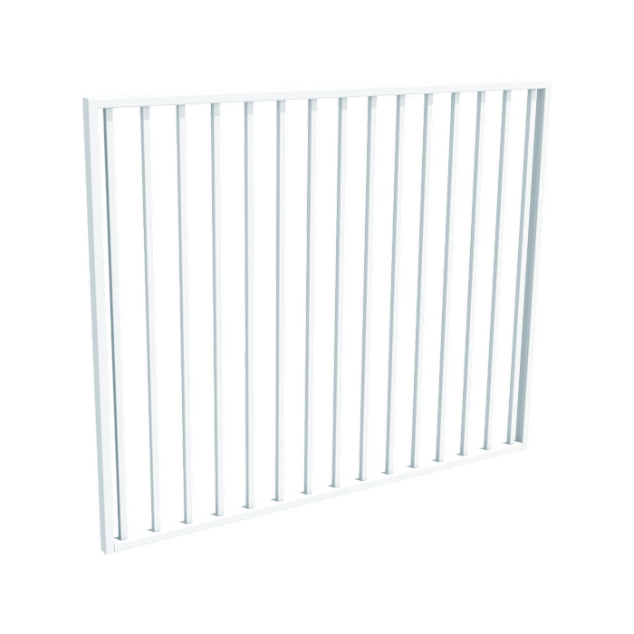 ProtectorAl 1201 - 1500 x 1200mm Pearl White Aluminium Garden Gate Flat Top Square Picket