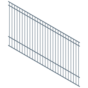ProtectorAl 1201-2400W x 1200H Deep Ocean DTR All Up Pool Fence Panel Raked 16-30º