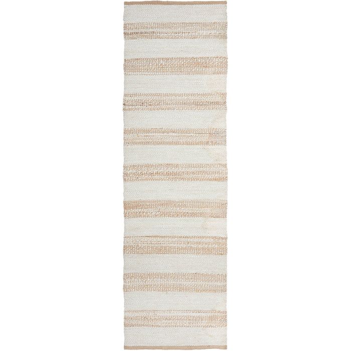 Noosa 555 Natural White 400x80cm Runner - Large Hand Braided Jute Rug