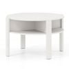 Costway 2-tier Round Coffee Table Tea Cocktail Center Table White