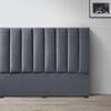 Clara King Bedhead Charcoal velvet |186W x 9D x 120H