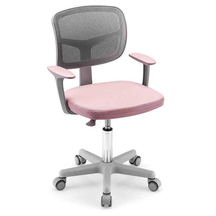 Costway Kids Study Computer Chair Ergonomic Gaming Desk Chair Pink