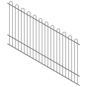 ProtectorAl 1201-2400W x 1500H Palladium Silver Loop Top Pool Fence Panel Raked 16-30º