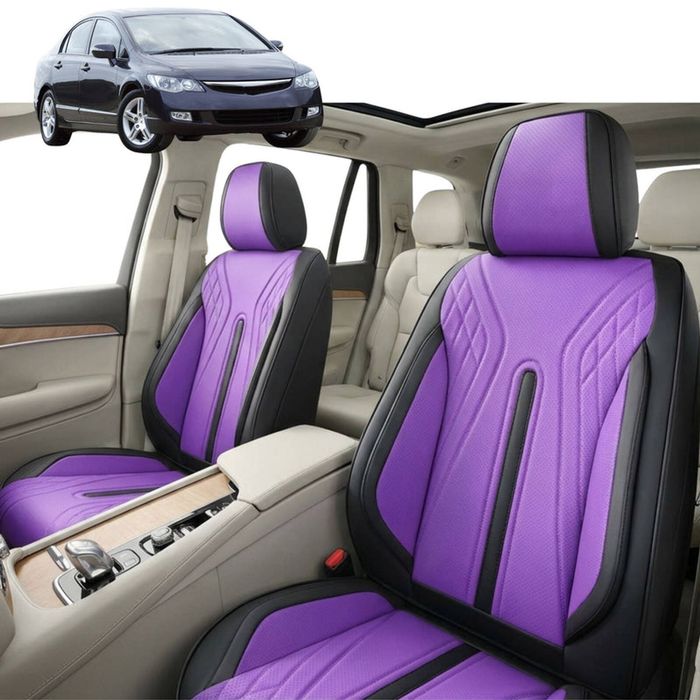 Australian Goose Front Seat Covers for Honda Civic 2006 - 2012 (Sedan(8th Gen)) - PU Leather, Purple (2pc)