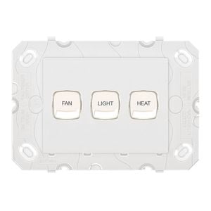 HPM Arteor 3 Gang Light Switch For Fan Light Heat