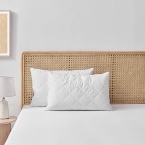 Essn Healthguard Allergy Sensitive Cotton Cover Quilted Waterproof Pillow Protector (twin Pack) Standard