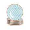 Nicola Spring Patterned Side, Dessert & Cake Plates - 18 cm - Set of 6