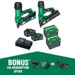 HIKOKI 2 Piece 18V Brushless Cordless Nailer Kit 2XMV FRAMERPROPACK HRZ