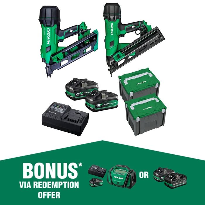 HIKOKI 2 Piece 18V Brushless Cordless Nailer Kit 2XMV FRAMERPROPACK HRZ