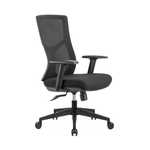 OLG Office Tilly Ergonomic Task Chair Black Base, Adjustable Arms, Black Mesh & Upholstery